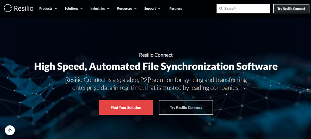 Resilio Connect homepage: High Speed, Automated File Synchronization Software