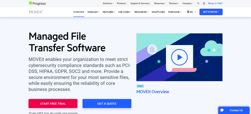 MOVEit homepage: Managed File Transfer Software